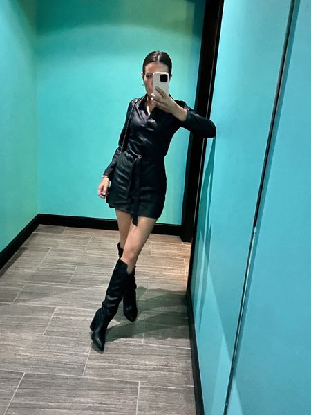 A faux leather mini dress moment for girls night out.

#LTKsalealert #LTKstyletip #LTKCyberWeek