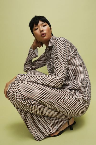 Flared Textured Jersey Leggings | H&M (US + CA)