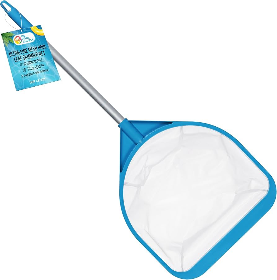 U.S. Pool Supply Pool and Spa Skimmer Net with Pole, 30" Long Handheld Ultra-Fine Mesh Pool Skimm... | Amazon (US)