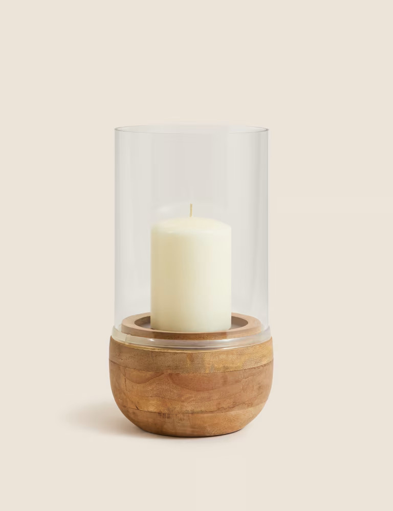Wood and Glass Hurricane Lantern | Marks & Spencer (UK)