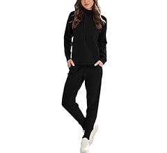 ANRABESS Women's Two Piece Outfits Long Sleeve Turtleneck Pullover Top & Drawstring Pants Sweatsuit  | Amazon (US)