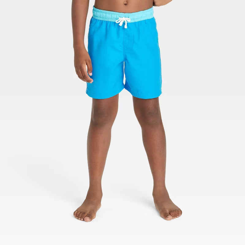 Boys' Solid Swim Shorts - Cat & Jack™ Blue | Target