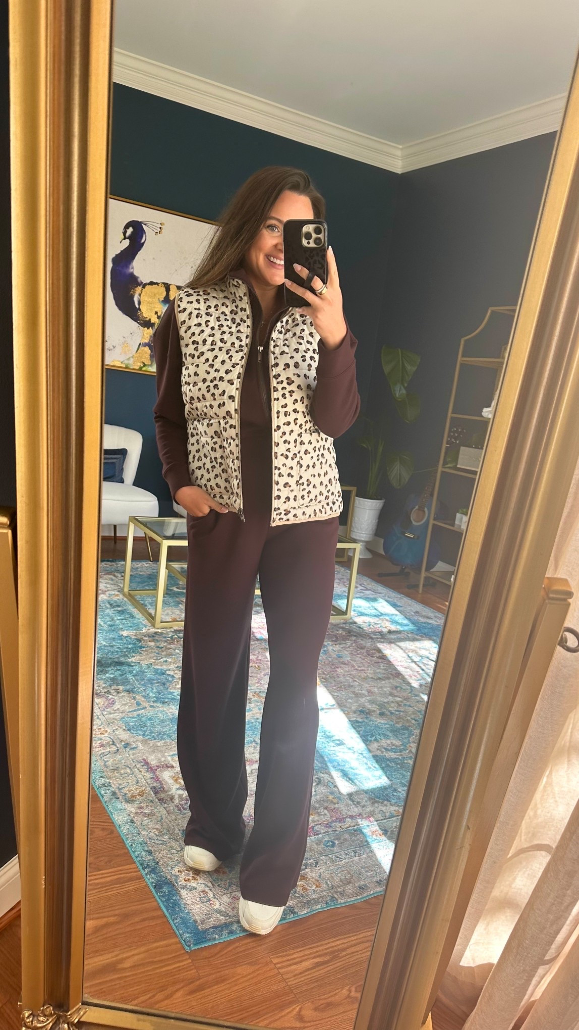 Spanx jumpsuit and vest for this windy fall day 
🤎
Sz medium

#LTKdayinmylife #LTKSeasonal #LTKootd