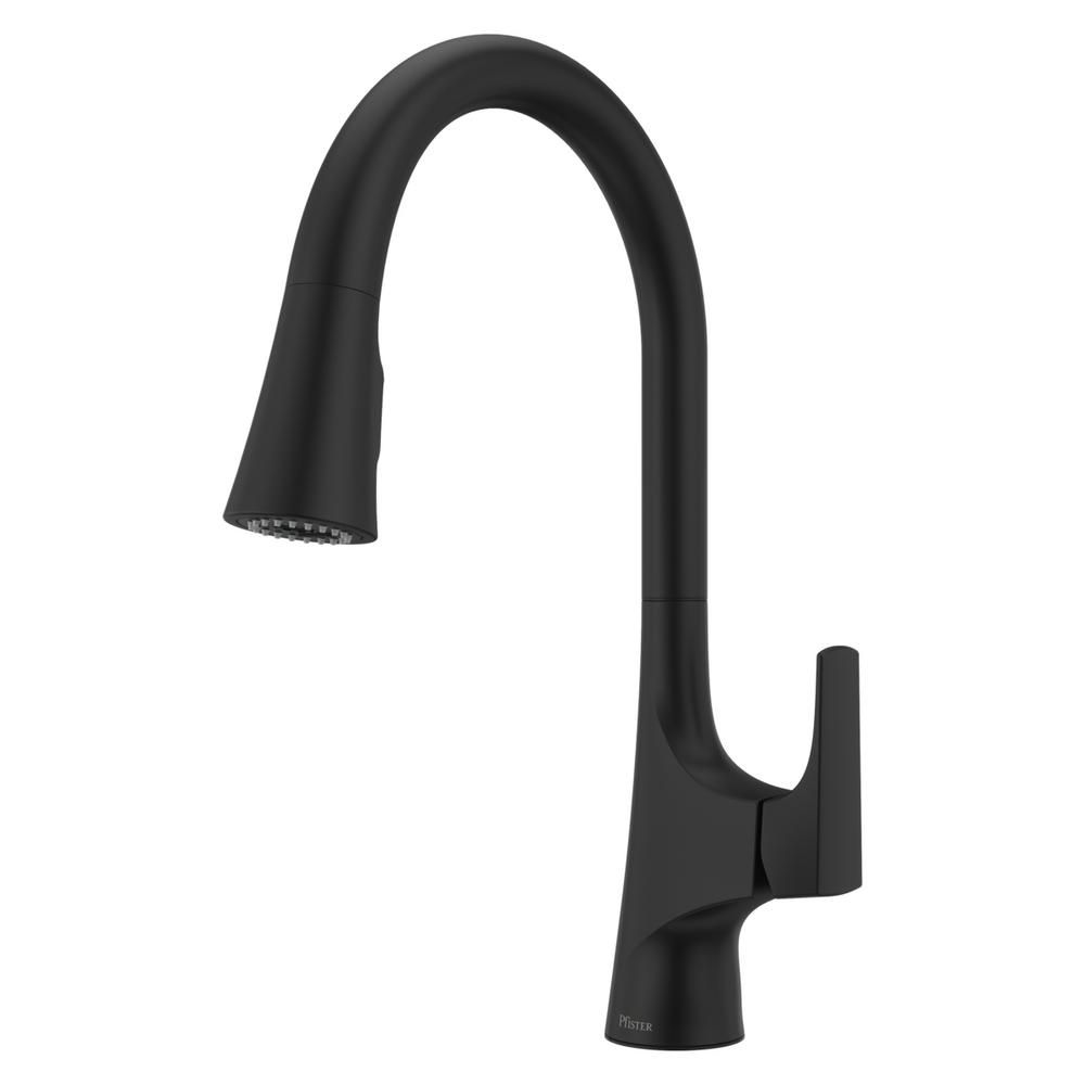 Pfister Norden Single-Handle Pull-Down Sprayer Kitchen Faucet in Matte Black | The Home Depot