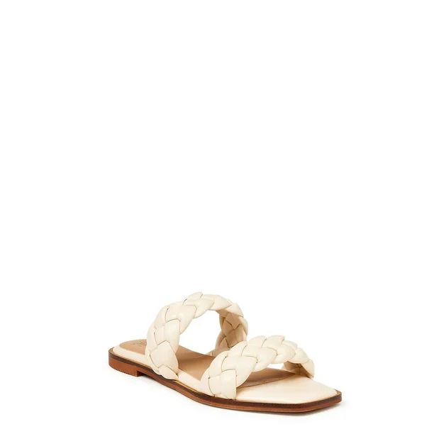 Time and Tru Women's Braided Two Band Sandals - Wide Widths Available - Walmart.com | Walmart (US)