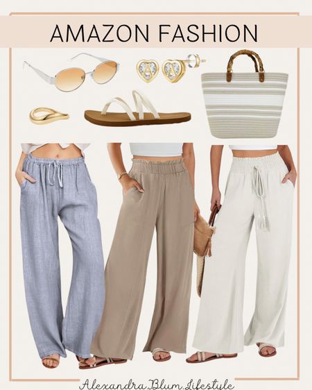 Amazon linen pants! These are so popular and best sellers! Great travel outfit and vacation outfit ideas! Beach tote bag purses! 
Amazon fashion! Tavel outfit! Amazon trends! 

#LTKFindsUnder100 #LTKMidsize #LTKOver40