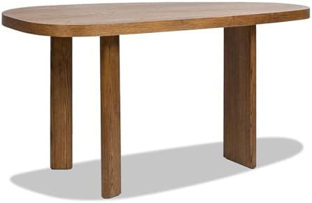 Jennifer Taylor Home Melvin 60" Modern Oak Oblong Oval Console Desk, Café Brown Oak Wood | Amazon (US)