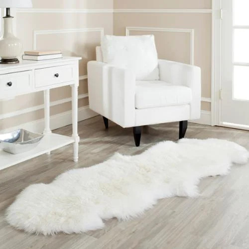 Safavieh  Handmade Natural Sheepskin Leanca 3.4-inch Thick Rug White 2' x 6' Runner 6' Runner Run... | Walmart (US)