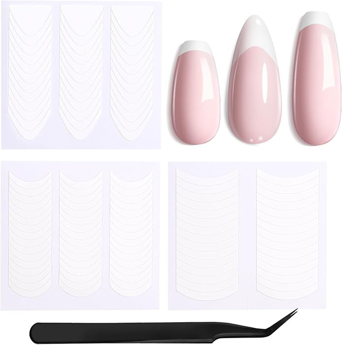 Beetles French Manicure Nail Art Stickers 30 Sheets French Tip Tool 3 Designs Self-Adhesive Nail ... | Amazon (US)