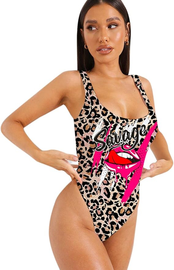 EDOLYNSA Women's One Piece Swimsuits U Neck Bathing Suits V Back Monokini Athletic Training Swimw... | Amazon (US)