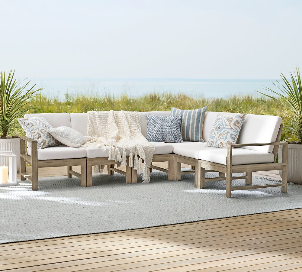Indio Wood 6-Piece Sectional Set Frame | Pottery Barn (US)