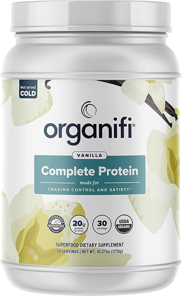 Organifi Complete Protein Vanilla Flavor - Organic Vegan Plant Based Protein Powder with Digestiv... | Amazon (US)