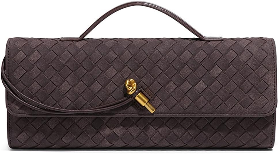 JYG Suede Woven Handbag for Women Trendy Evening Shoulder Bag Casual Clutch Purse Crossbody Satchel with Metal Buckle 2026 | Amazon (US)