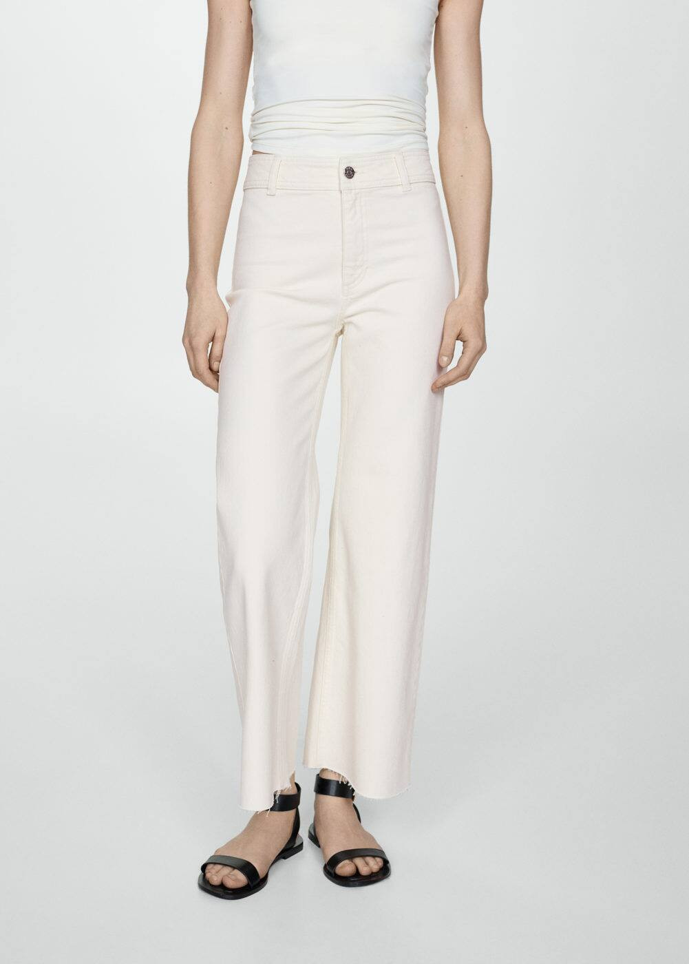 Jeans culotte high waist -  Women | Mango USA | MANGO (US)