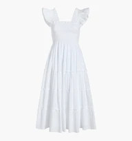 The Ellie Nap Dress - White Shadow Stripe | Hill House Home