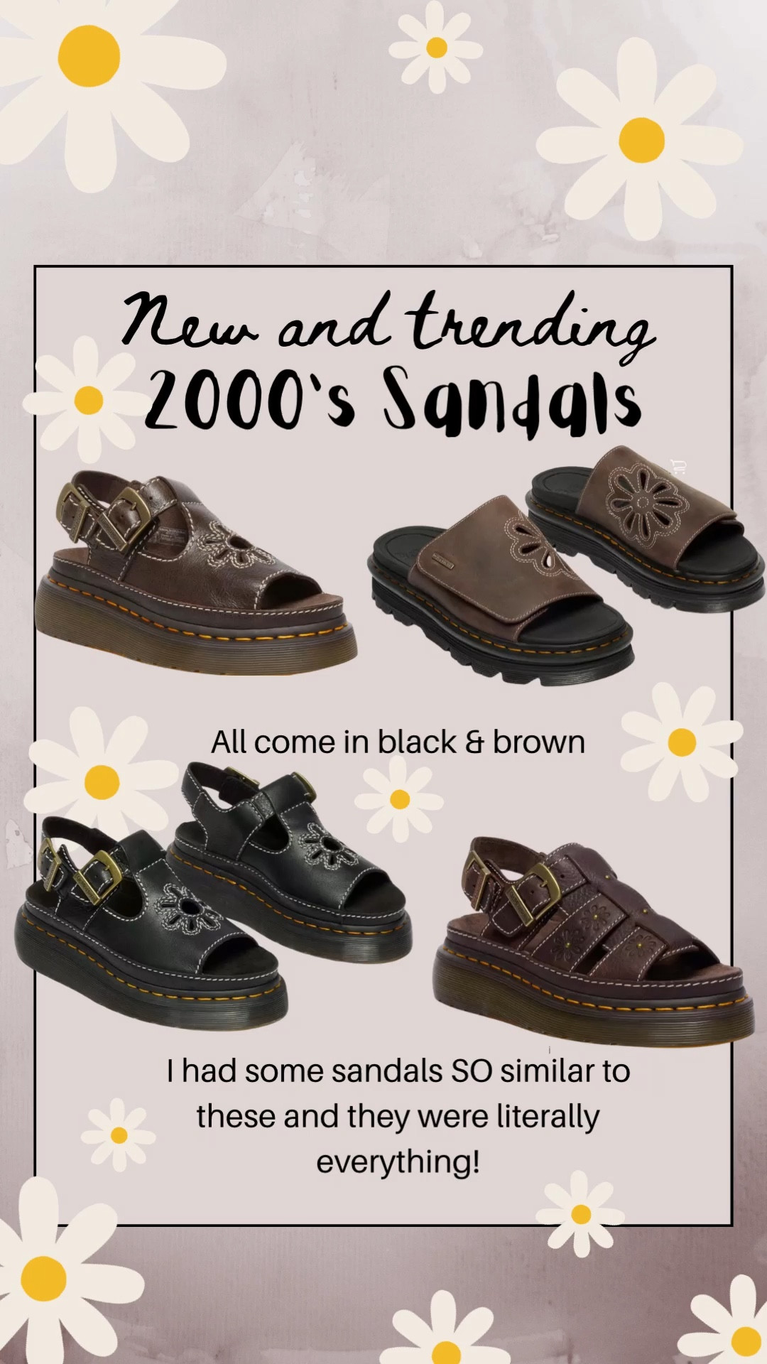 These 2000’s Dr. Martens are literally so nostalgic and perfect! I’m on the verge of ordering some because they are making my heart so happy! 🌼 90’s kid, 2000’s kid, millennial, flower sandals, platform sandals, 2000’s fashionn

#LTKKids #LTKFestival