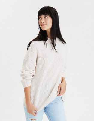 AE Crew Neck Oversized Sweater | American Eagle Outfitters (US & CA)