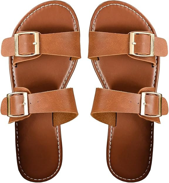 Verdusa Women's Buckle Adjustable Sandals Open Toe Outdoor Slide Sandals Summer Shoes | Amazon (US)