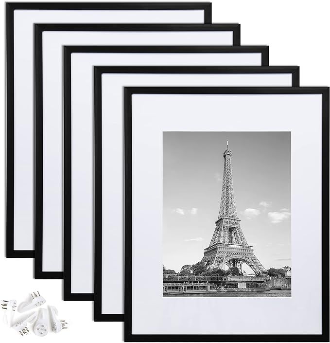 upsimples 16x20 Picture Frame Set of 5,Display Pictures 11x14 with Mat or 16x20 Without Mat,Wall ... | Amazon (US)