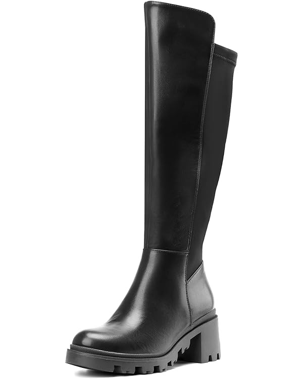 DREAM PAIRS Women's Knee High Boots, Comfortable Platform Round Toe Stretch Boots for Women | Amazon (US)