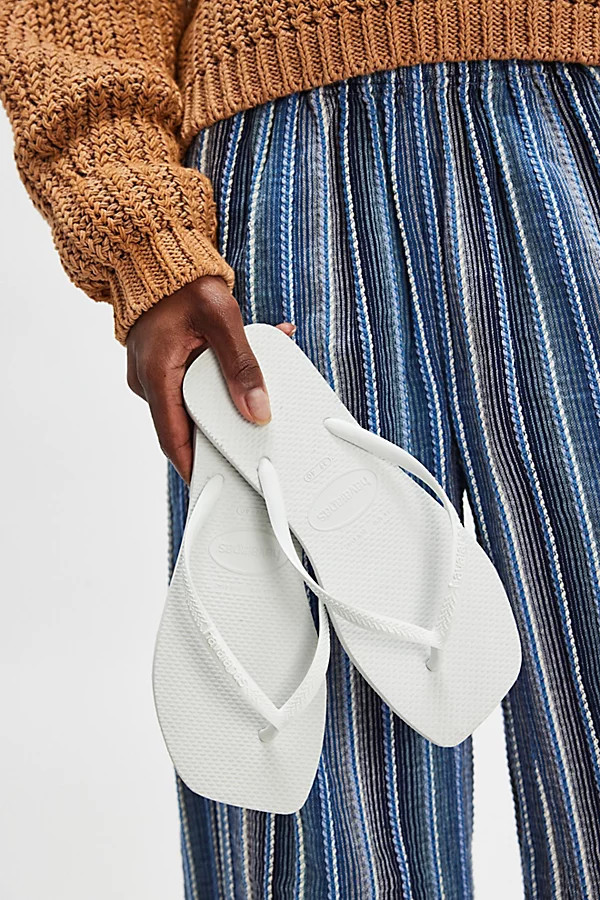 Havaianas Slim Square Flip Flops at Free People in White, Size: Small | Free People (UK)