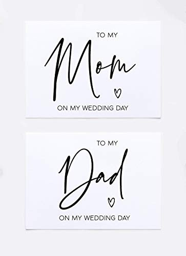 To My Mom To My Dad On My Wedding Day Card Set Modern Wedding Cards for Parents of Bride and Groo... | Amazon (US)