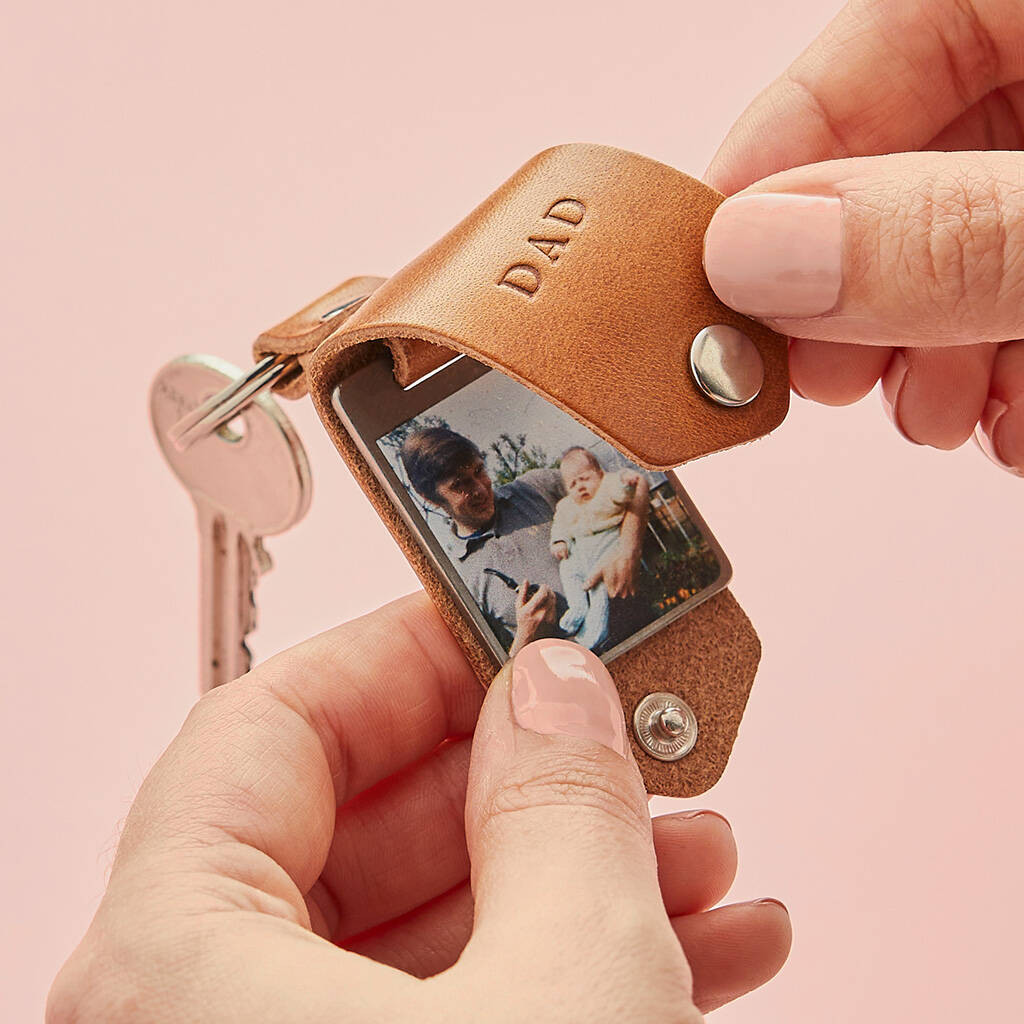 Personalised Metal Photo Keyring With Leather Case | Not On The High Street