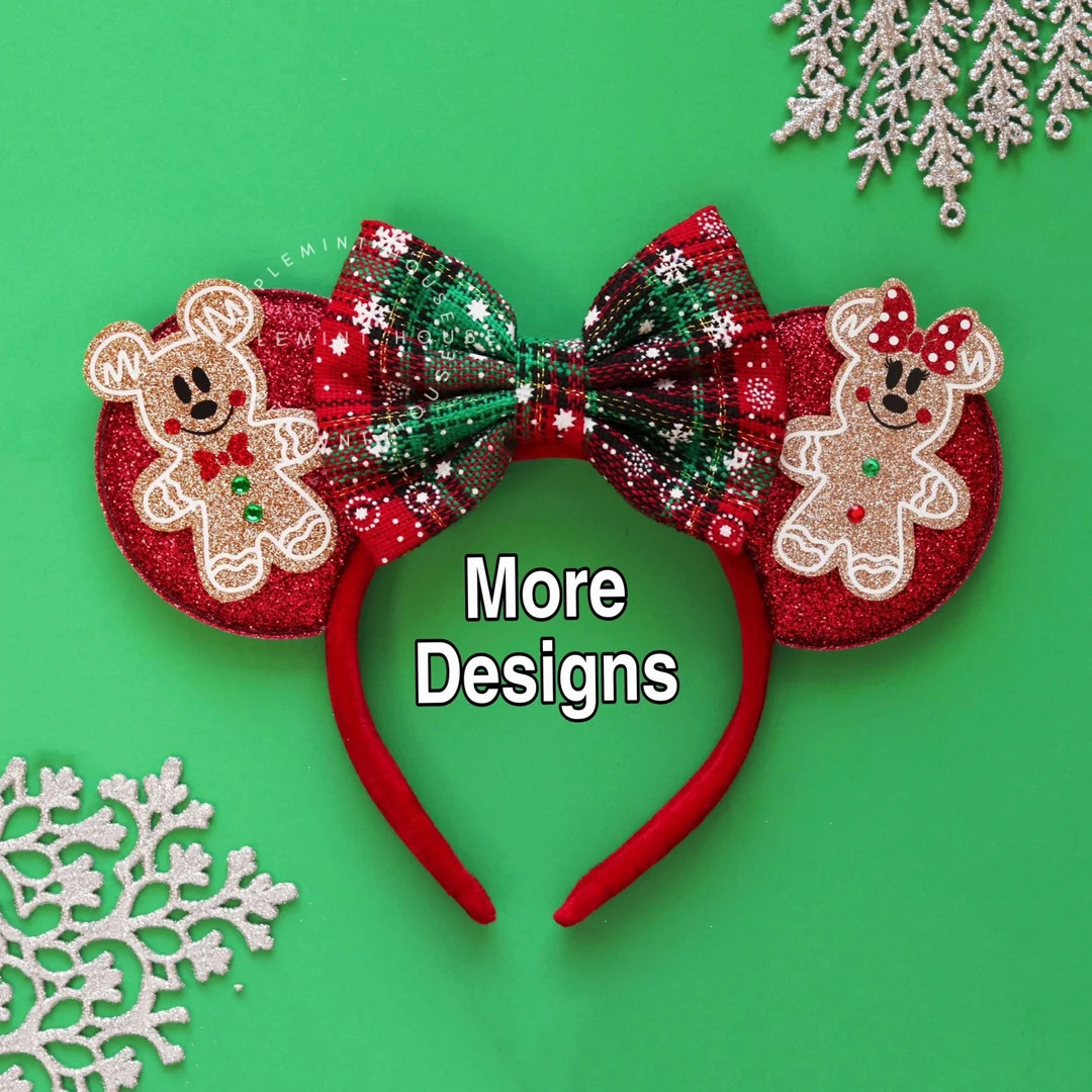 Christmas Gingerbread Mickey Ears, Christmas Minnie Ears, Mouse Ears Headband, Christmas Ears, Ho... | Etsy (US)