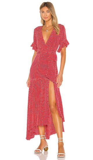 Solana Maxi Dress in Red & White Dot | Revolve Clothing (Global)