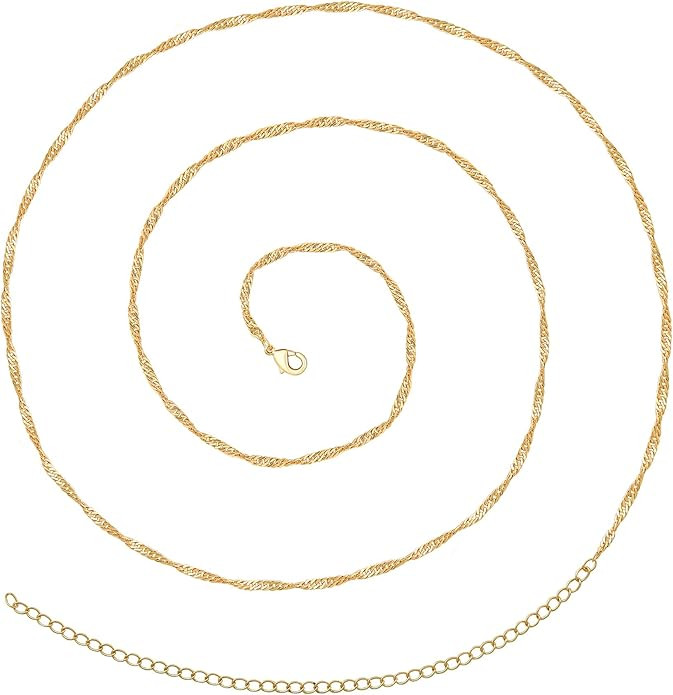 Honsny 27/33/40 Inches Belly Chain for Women 14K Gold Plated Plus Size Waist Chains Bikini Body s... | Amazon (US)