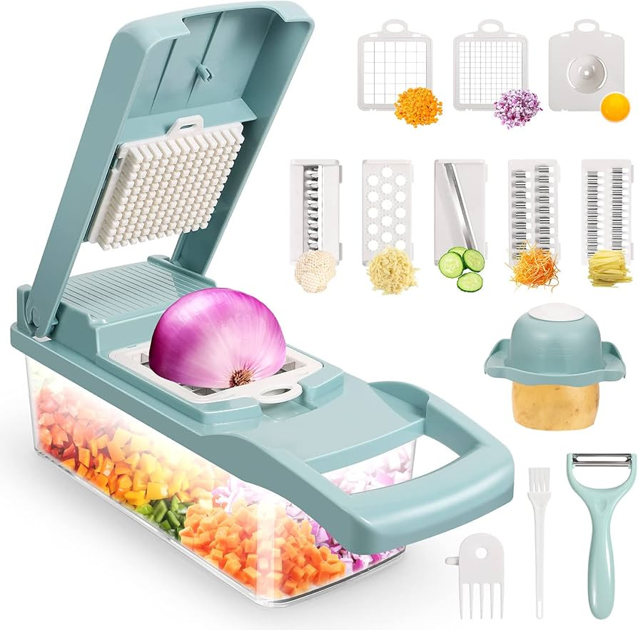 Vegetable Chopper,Senbowe Multifunctional 13-in-1 Food Choppers Onion Chopper Vegetable Slicer Cu... | Amazon (US)