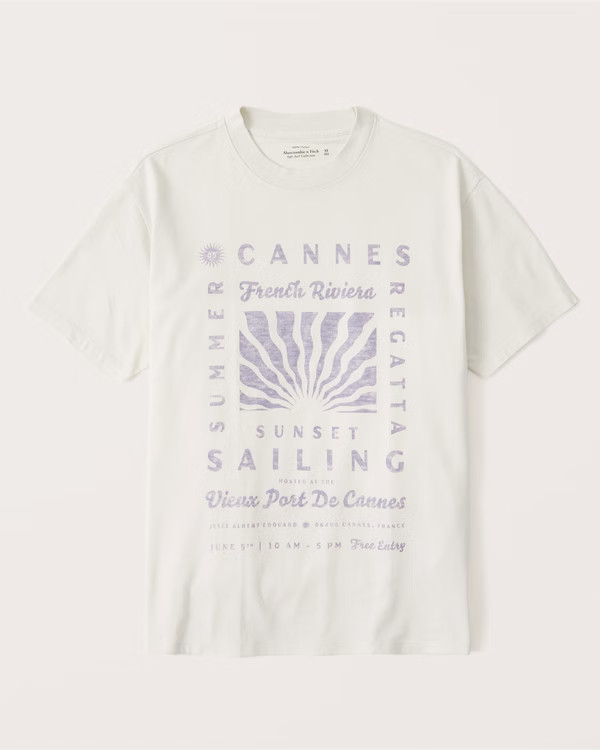 Women's Oversized Boyfriend Graphic Tee | Women's Tops | Abercrombie.com | Abercrombie & Fitch (US)