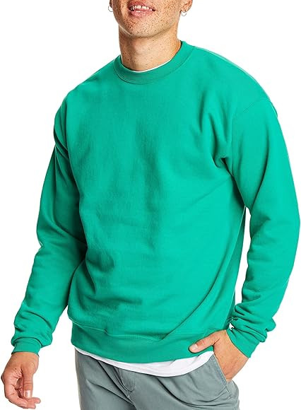 Hanes Men's EcoSmart Sweatshirt, kelly green, 2XL at Amazon Men’s Clothing store | Amazon (US)