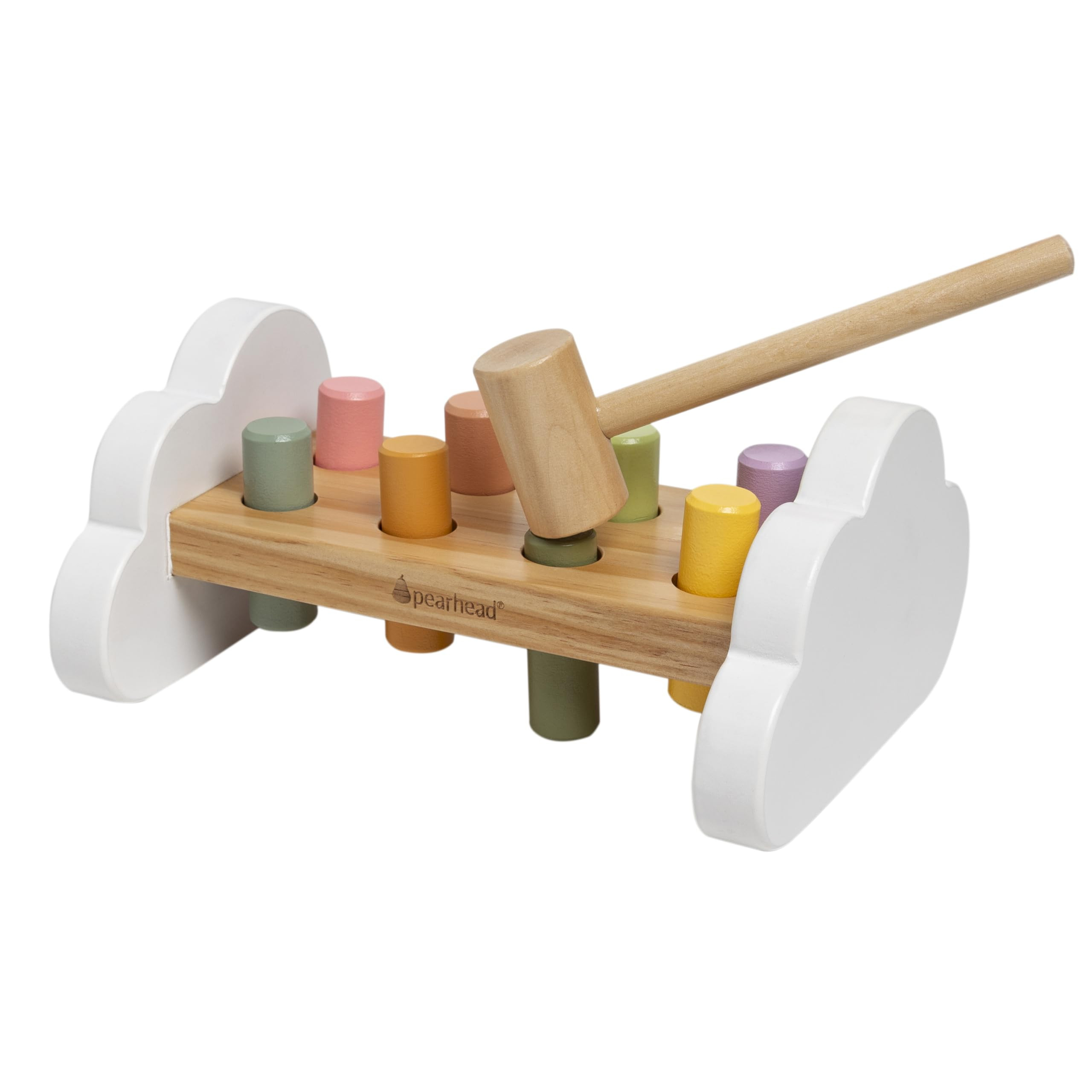 Pearhead Montessori Hammer Bench Toy, Pounding and Hammering Wooden Toy, Early Developmental Inte... | Amazon (US)
