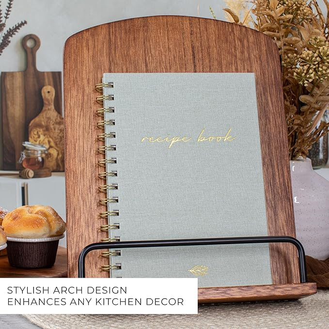 Beautiful Cookbook Stand for Your Kitchen Counter - Solid Wood Stand Easily Keeps Cook or Recipe ... | Amazon (US)