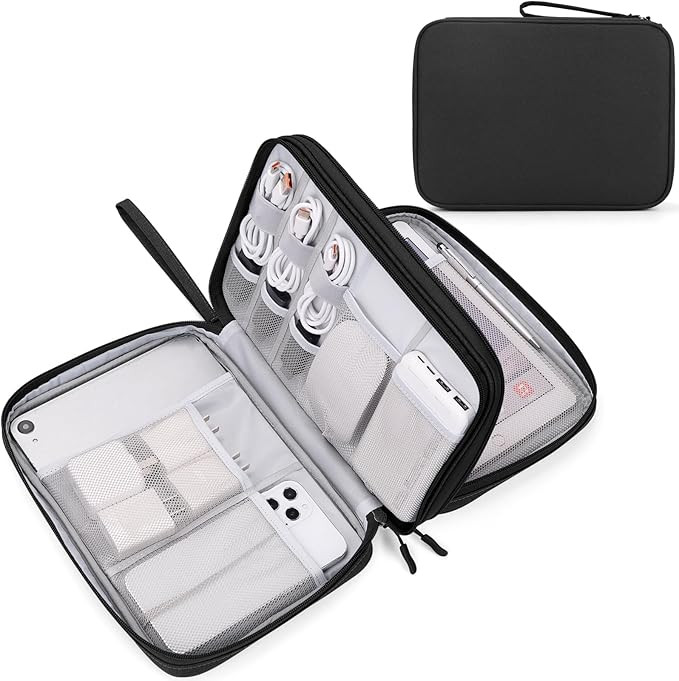 FYY Electronic Organizer, Extra Large Travel Cable Organizer Bag Pouch Portable Waterproof Double... | Amazon (US)