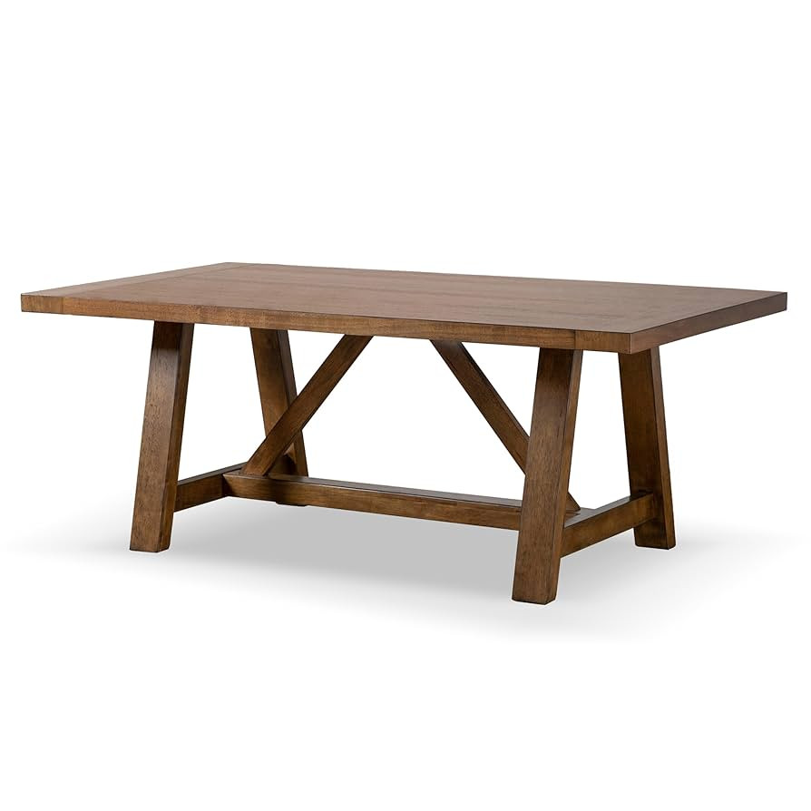 Furniture of America Zephyrine Rustic Solid Wood 72-inch Rectangle Dining Table with Trestle Base... | Amazon (US)