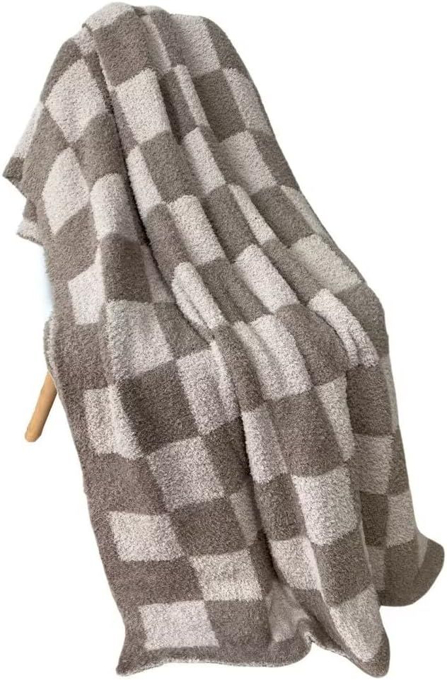 Checkered Fuzzy Blanket Plaid Decorative Reversible Throw Blanket - Super Soft Fluffy Shaggy Flee... | Amazon (US)