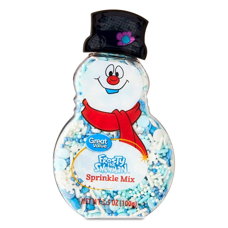 Great Value Frosty Shaped Bottle Blue & White Dessert Sprinkles, 3.5oz | Walmart (US)