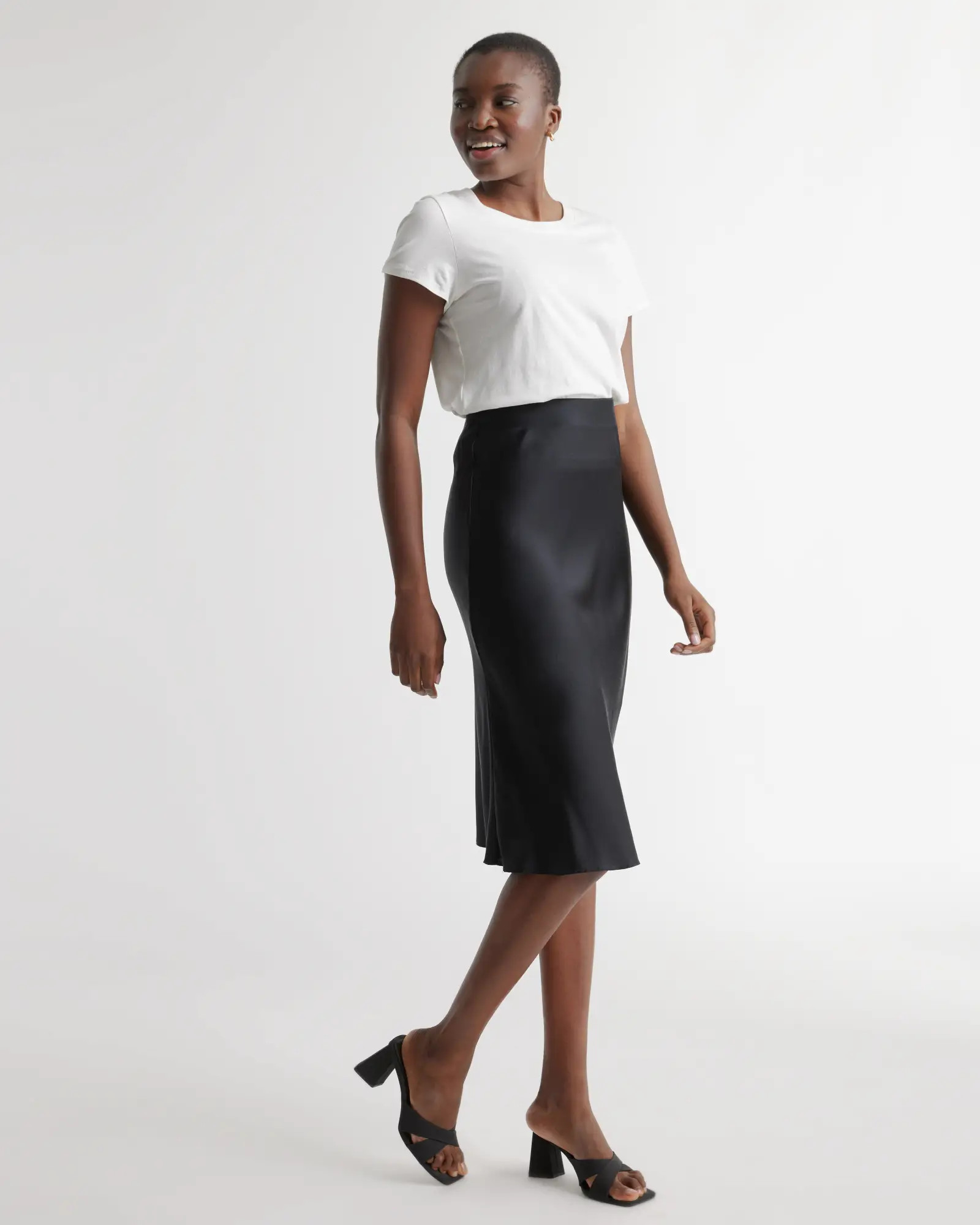 100% Washable Silk Skirt | Quince in Black | Quince