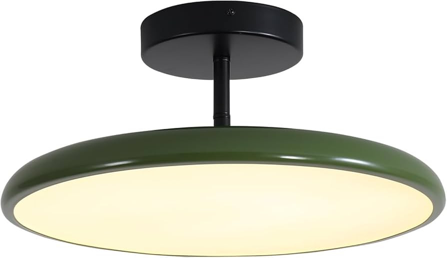 KCO Lighting Vintage Green Ceiling Light Contemporary Black Metal Flush Mount Mid Century Modern ... | Amazon (US)