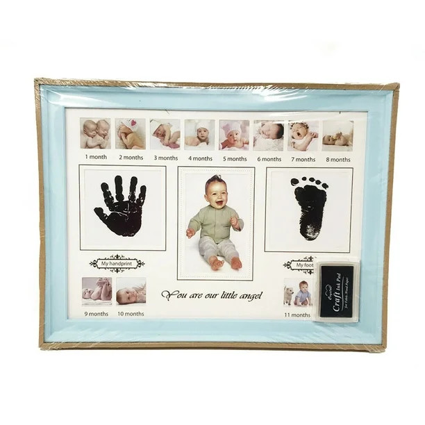 Baby Photo Handprint Footprint Milestone Moments First Year Keepsake Frame - Walmart.com | Walmart (US)