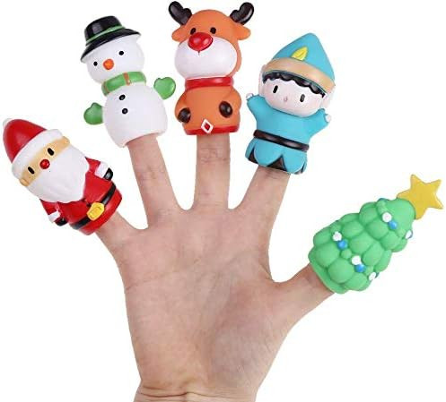 5 Pieces Christmas Finger Puppets Toys for Kids Elk Santa Claus Snowman Christmas Tree Character ... | Amazon (US)