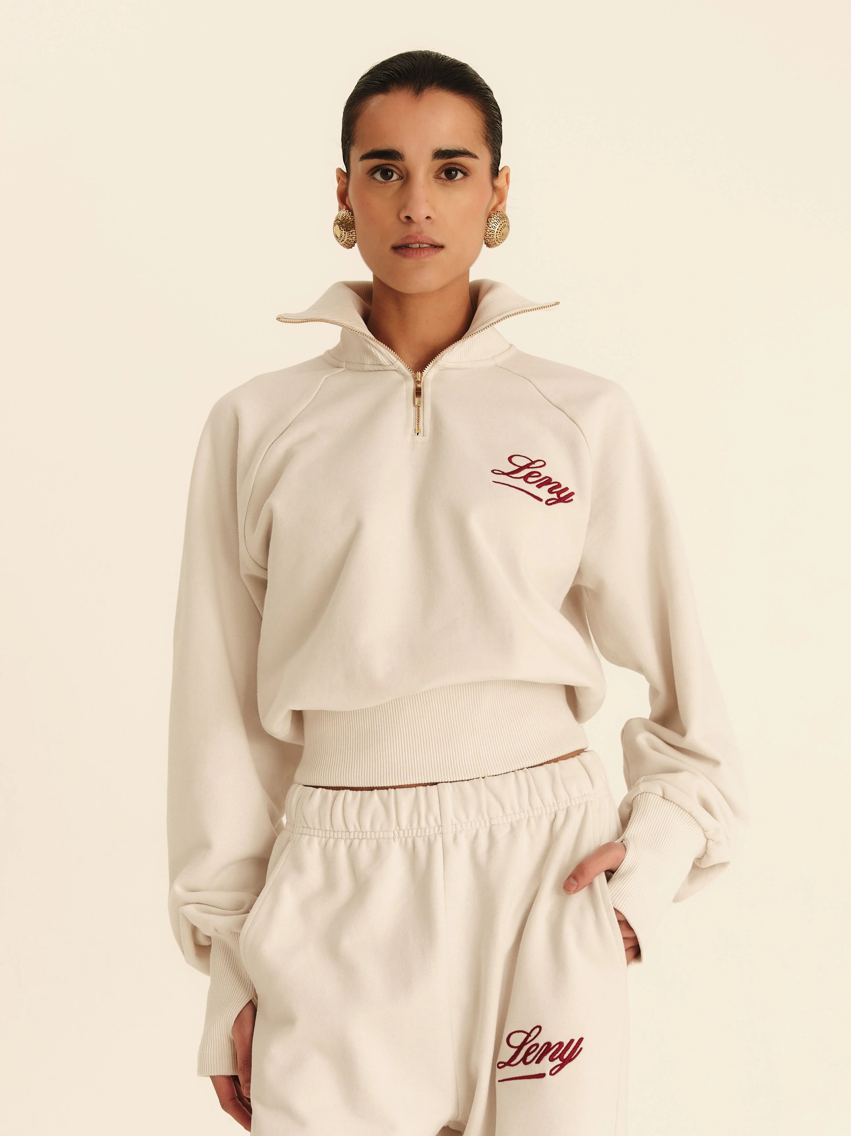 90’s Cropped Quarter-Zip Seasonal - Pearl | Leny Clo (Global)