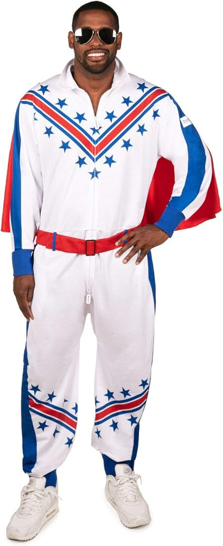 Tipsy Elves’ Men’s Daredevil Costume - Red White and Blue Stunt Performer Halloween Jumpsuit | Amazon (US)