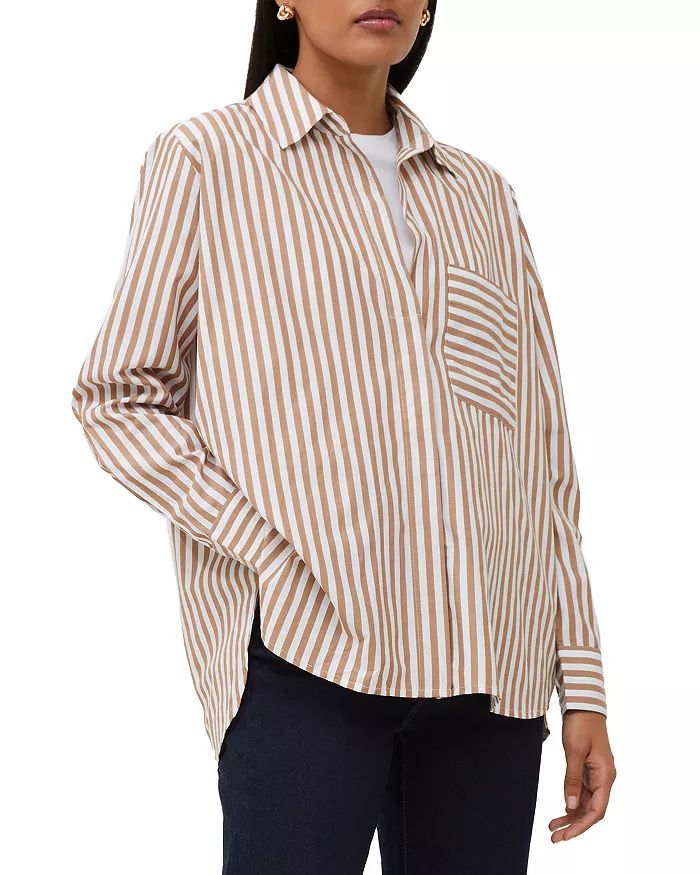Thick Stripe Relaxed Fit Popover Shirt | Bloomingdale's (US)