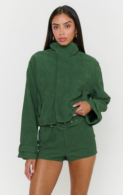 Ventura Jacket, in Green Faux Suede, Size: XL | Show Me Your Mumu | Show Me Your Mumu