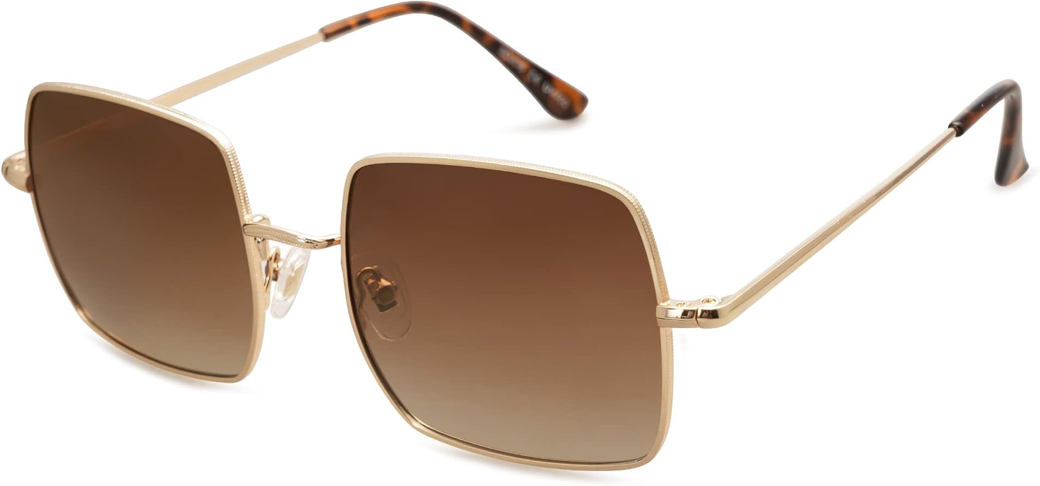 SOJOS Square Sunglasses for Women Men Metal Vintage Shades UV400 Classic Sun Glasses SJ1174 | Amazon (US)