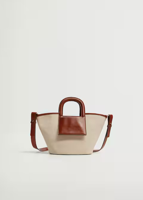 Jute basket bag with pocket | MANGO (US)