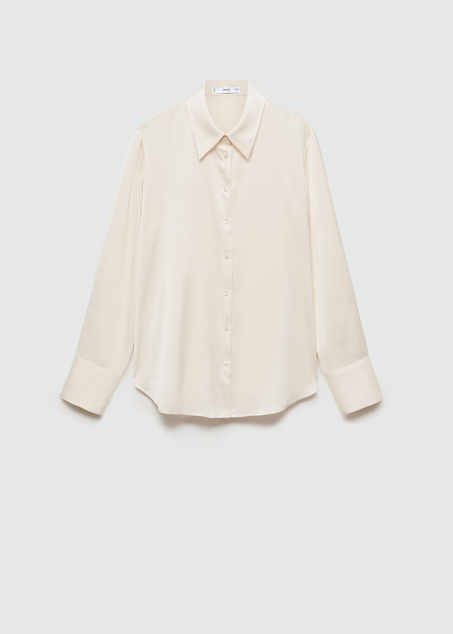 Satin finish flowy shirt - Woman | MANGO United Kingdom | MANGO (UK)